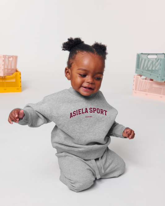Asiela Sport Baby/Toddler Sweatshirt - Heather Grey/Burgundy