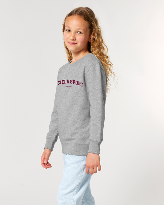 Asiela Sport Kids Sweatshirt - Heather Grey/Burgundy